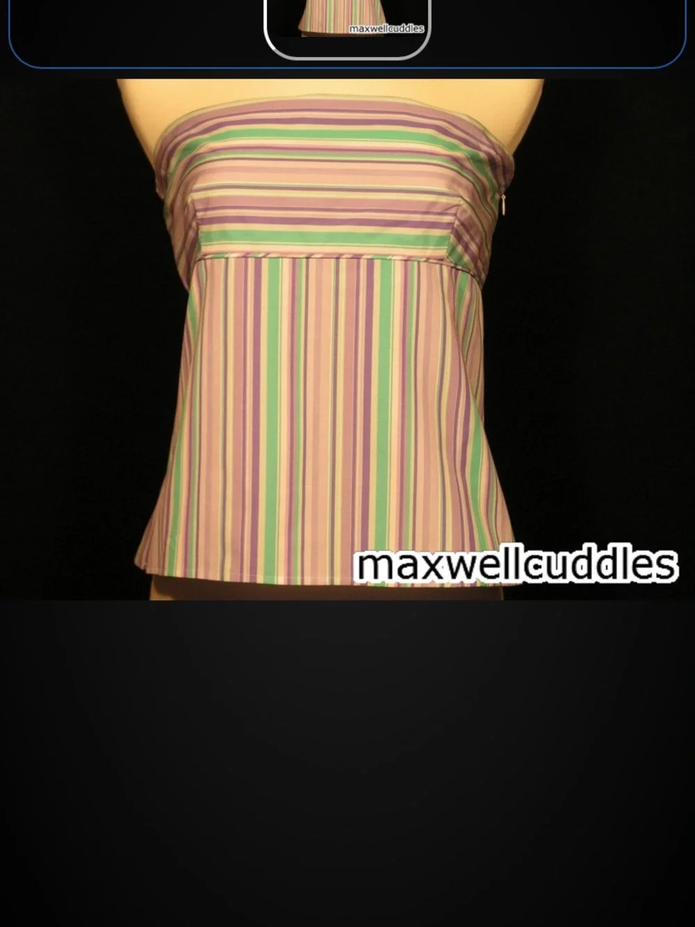 J CREW KATHRYN BROADCLOTH COTTON TUBE TOP New W/ Tags Lilac mint green stripe 8